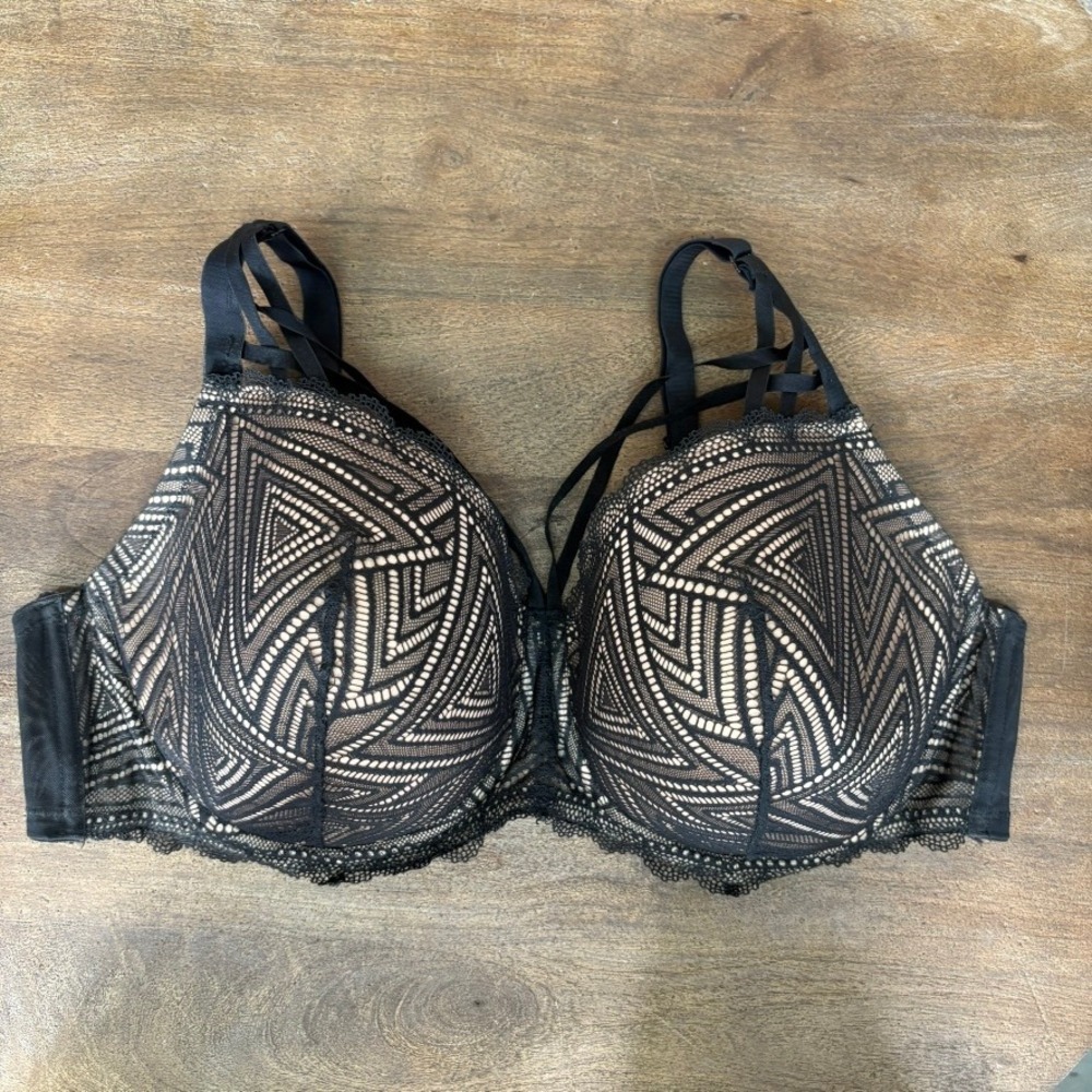Adore Me Bra Size 46DD Black Sexy Underwire Push‎ Up